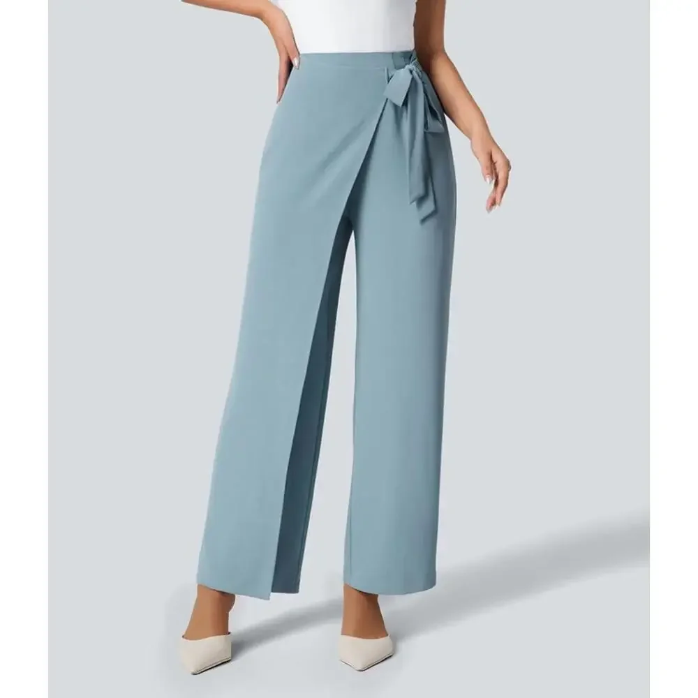 NWT Halara High Waisted Tie Side Wide Leg Work Pants Size Small - Picture 1 of 12